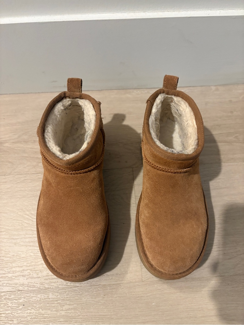 Ugg Suede Shearling-Lined Ankle Boots - Chestnut